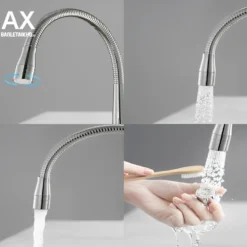 Vòi Rửa Bát INAX SFV-303S (SFV303S) Nóng Lạnh Dây Rút 13 Vòi Nước Rửa Bát INAX SFV-303S Nóng Lạnh