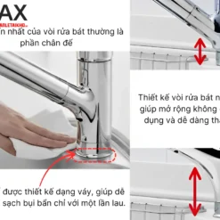 Thiết kế Vòi rửa bát nóng lạnh INAX JF-AB466SYX (JW)