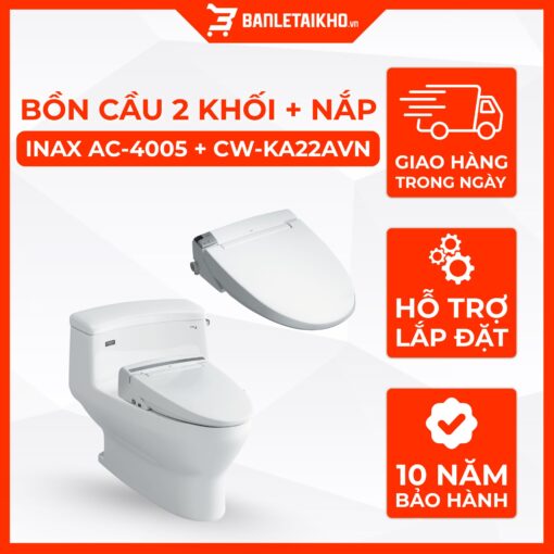 Bồn Cầu 1 Khối Nắp Điện Tử INAX AC-4005+CW-KA22AVN