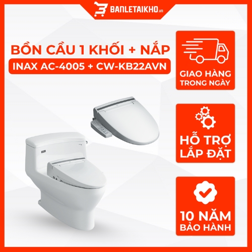 Bồn Cầu 1 Khối Nắp Điện Tử INAX AC-4005+CW-KB22AVN 1 Bồn Cầu 1 Khối Nắp Điện Tử INAX AC-4005+CW-KB22AVN