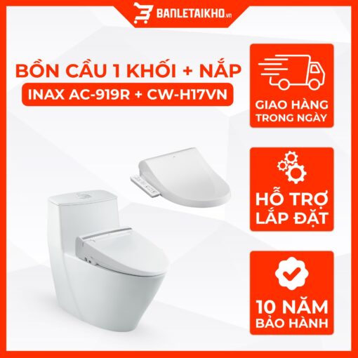 Bồn Cầu 1 Khối Nắp Điện Tử INAX AC-919R+CW-H17VN