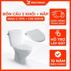 Bồn Cầu INAX C-117A+CW-S15VN 2 Khối Nắp Rửa Cơ