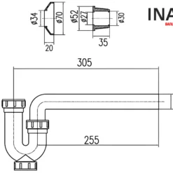Bản vẽ bộ xả lavabo INAX A-325PL