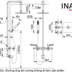 Vòi Sen Tắm Âm Tường INAX BFV-81SEHC (BFV81SEHC) Nóng Lạnh 8 Bản vẽ sen tắm âm trần INAX BFV-81SEHC