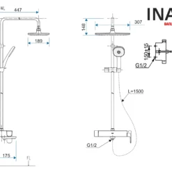Bản vẽ Sen tắm cây nóng lạnh INAX BFV-635S