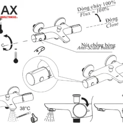Các chức năng INAX BFV-3413T-3C - Vòi sen tắm nhiệt độ