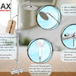 Các chức năng Vòi sen cây nhiệt độ INAX BFV-3415T-8C