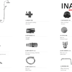 Cấu tạo Sen cây tắm nhiệt độ INAX BFV-6015S