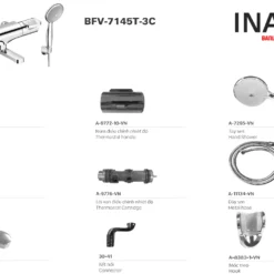 Vòi Sen Tắm INAX BFV-7145T-3C (BFV7145T3C) Nhiệt Độ 13 Cấu tạo sen tắm nhiệt độ BFV-7145T-3C