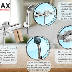 Vòi Sen Tắm INAX BFV-3413T-4C (BFV3413T4C) Nhiệt Độ Tự Động 21 Chức năng Sen tắm nhiệt độ INAX BFV-3413T-4C công nghệ cao