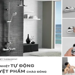 Vòi Sen Cây INAX BFV-3415T (BFV3415T) Nhiệt Độ 14 Tính năng Sen cây INAX BFV-3415T-3C tự điều chỉnh