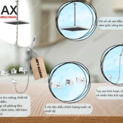 Vòi Sen Tắm Âm Tường INAX BFV-81SEHC (BFV81SEHC) Nóng Lạnh 9 Tính năng sen cây INAX BFV-81SEHC âm tường