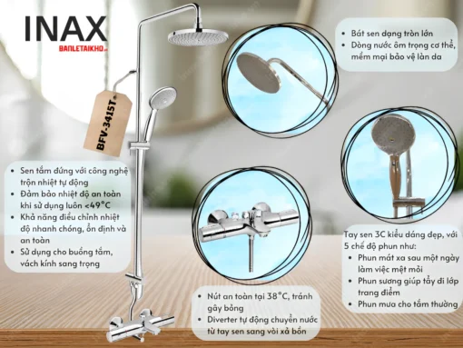 Tính năng Sen cây tắm nhiệt độ INAX BFV-3415T