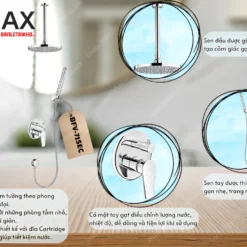 Vòi Sen Tắm Âm Tường INAX BFV-71SEC (BFV71SEC) Nóng Lạnh 6 Tính năng sen tắm cây âm tường INAX BFV-71SEC