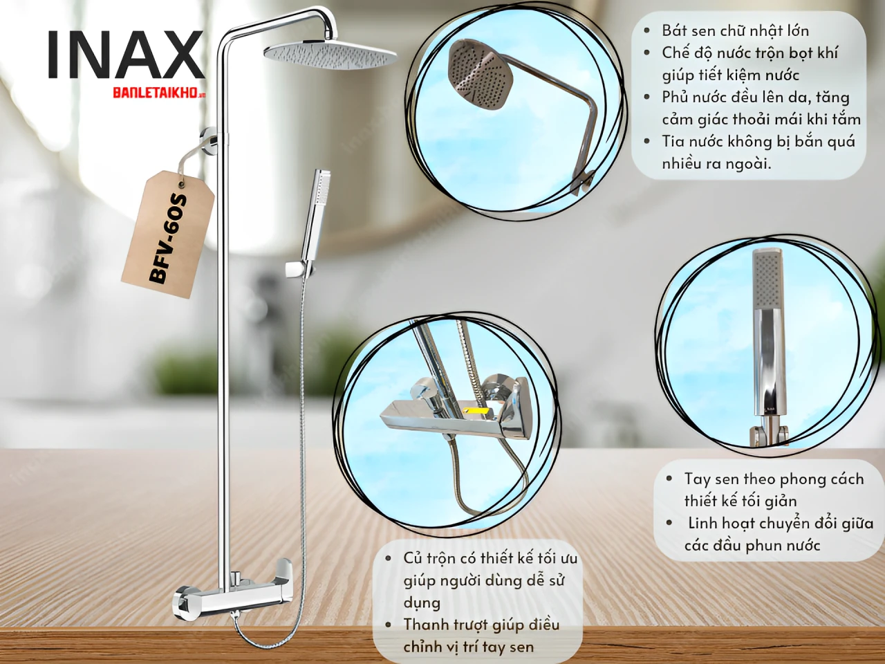 Tính năng Sen tắm cây BFV-60S INAX 