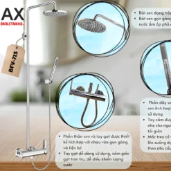 Vòi Sen Cây INAX BFV-71S (BFV71S) Nóng Lạnh 6 Tính năng Vòi sen cây nước nóng lạnh INAX BFV-71S