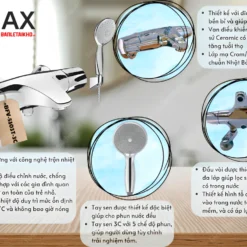 Vòi Sen Tắm INAX BFV-5103T-3C (BFV5103T3C) Nhiệt Độ Tự Động 10 Tính năng Vòi Sen Tắm Nhiệt Độ INAX BFV-5103T-3C (BFV5103T3C)