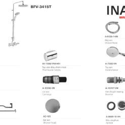 Vòi sen cây nhiệt độ INAX BFV-3415T