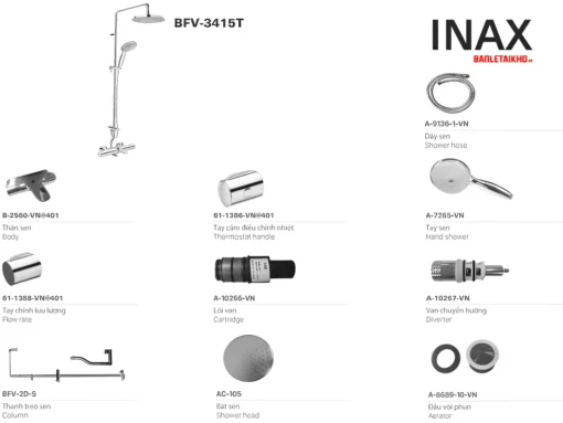 Vòi sen cây nhiệt độ INAX BFV-3415T