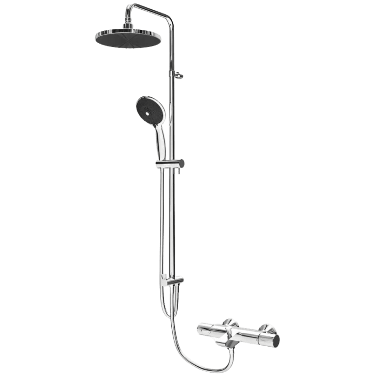 Vòi sen cây nhiệt độ INAX bề mặt mạ crom sáng bóng và thiết kế tối giản, thanh thoát