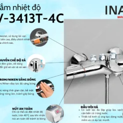 Vòi Sen Tắm INAX BFV-3413T-4C (BFV3413T4C) Nhiệt Độ Tự Động 23 Vòi sen Tắm nhiệt độ INAX BFV-3413T-4C