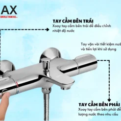 Vòi Sen Tắm INAX BFV-3413T-4C (BFV3413T4C) Nhiệt Độ Tự Động 29 Vòi tắm hoa sen INAX BFV-3413T-4C
