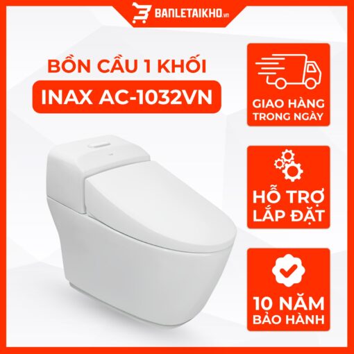 Bồn Cầu INAX AC-1032VN (AC1032VN) 1 Khối Aqua Ceramic Nắp Êm 1 Bồn Cầu INAX AC-1032VN (AC1032VN) 1 Khối Aqua Ceramic Nắp Êm