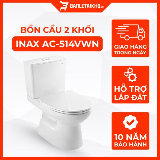 Bồn Cầu INAX AC-514VWN (AC514VWN) 2 Khối Nắp Êm 1 Bồn Cầu INAX AC-514VWN (AC514VWN) 2 Khối Nắp Êm