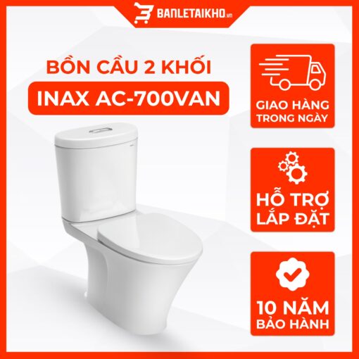 Bồn Cầu INAX AC-700VAN (AC700VAN) 2 Khối Aqua Ceramic Xả Nhấn 1 Bồn Cầu INAX AC-700VAN (AC700VAN) 2 Khối Aqua Ceramic Xả Nhấn
