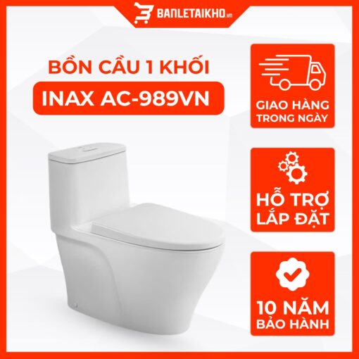 Bồn Cầu INAX AC-989VN (AC989VN) 1 Khối Aqua Ceramic Nắp Êm