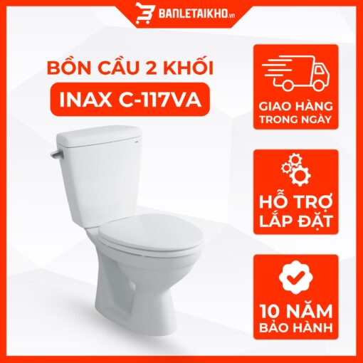 Bồn cầu 2 khối INAX C-117VA là mẫu rẻ tiền nhất - Xả mạnh nhất 1 Bồn cầu 2 khối INAX C-117VA là mẫu rẻ tiền nhất - Xả mạnh nhất