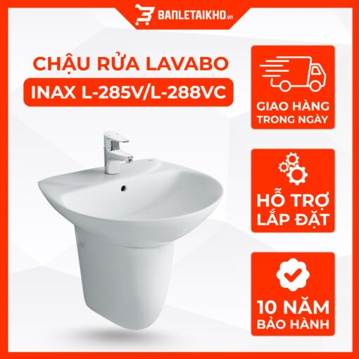 Chậu Rửa Lavabo INAX L-285VL-288VC Kèm Chân Ngắn Treo Tường