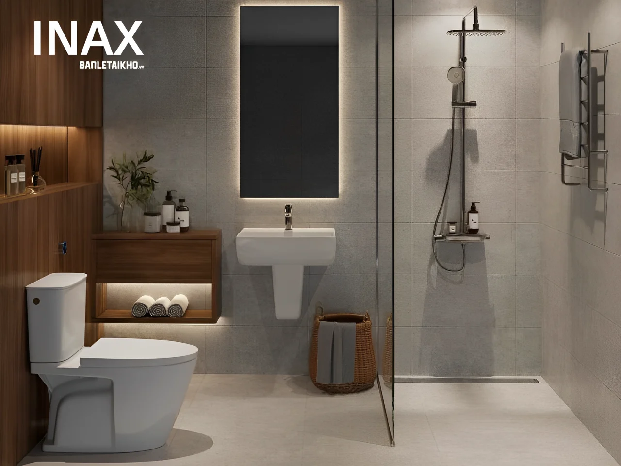 Bồn cầu thông minh INAX ACT-602VN xả cảm ứng không chạm nhỏ gọn và hiện đại