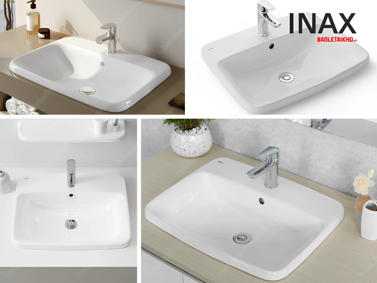 Chậu rửa lavabo INAX AL-2398V dương vành hình chữ nhật