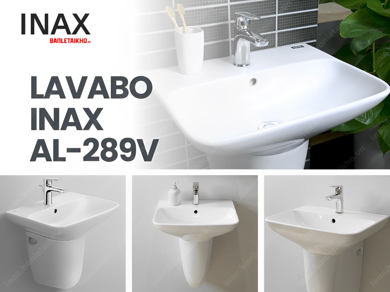 Chậu rửa lavabo INAX AL-289V treo tường dạng vuông vắn