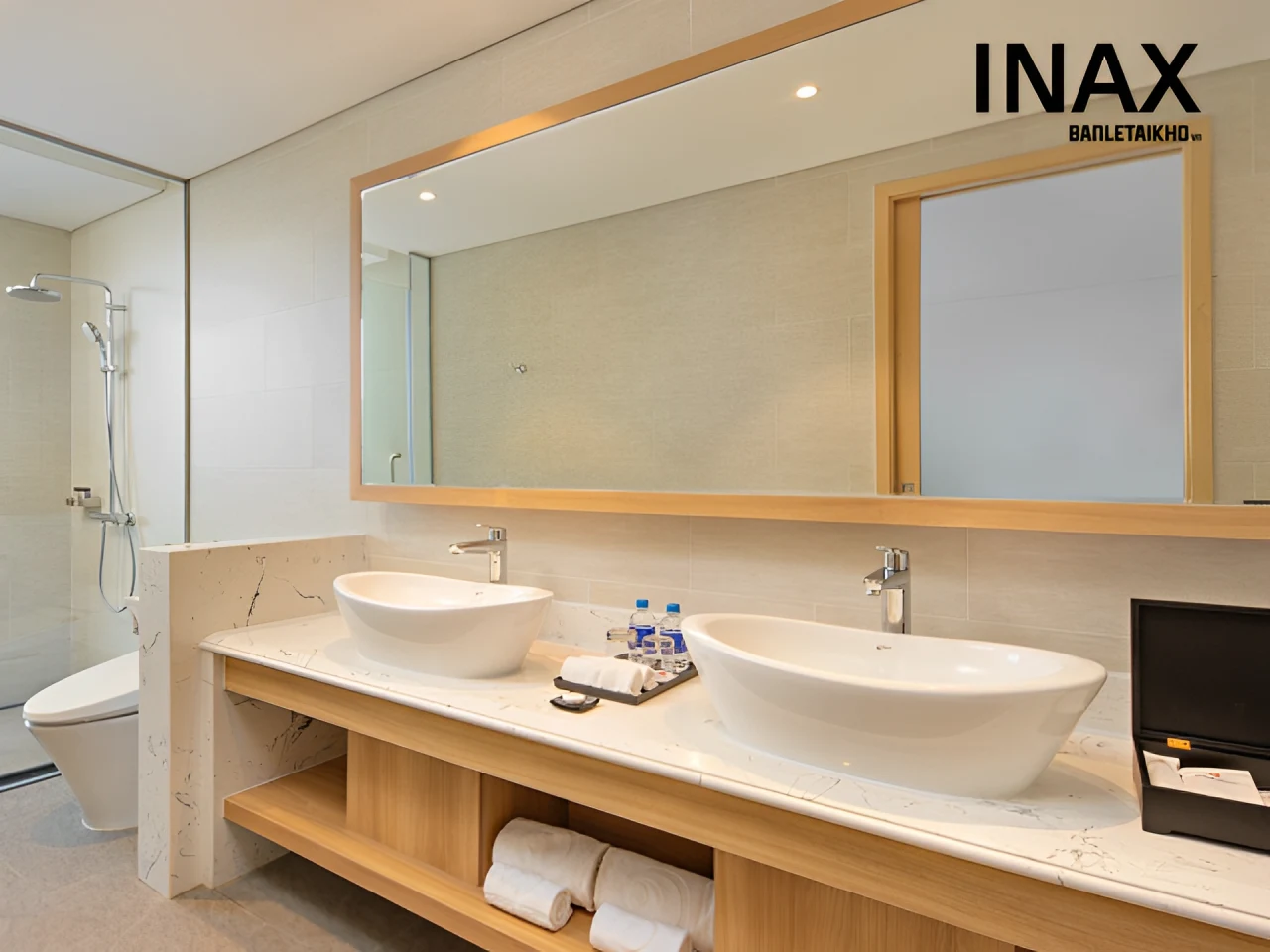 Chậu rửa lavabo INAX AL-465V dạng oval đặt nổi hoàn toàn trên bàn