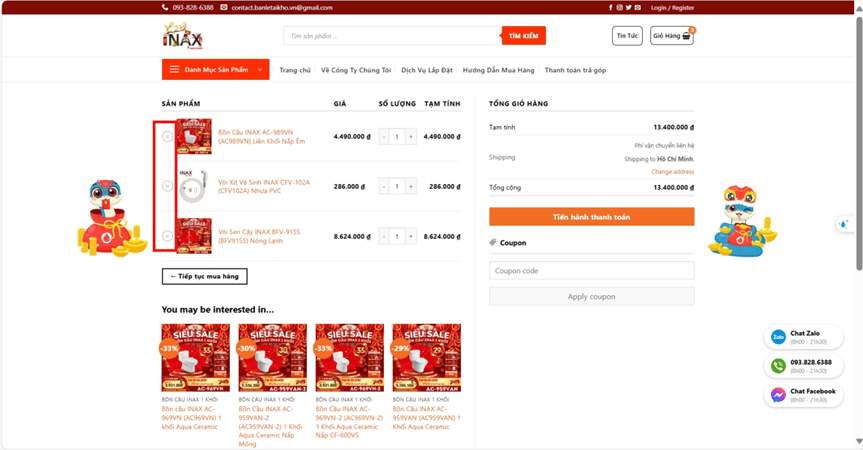 Chọn thiết bị nhà tắm INAX cần mua