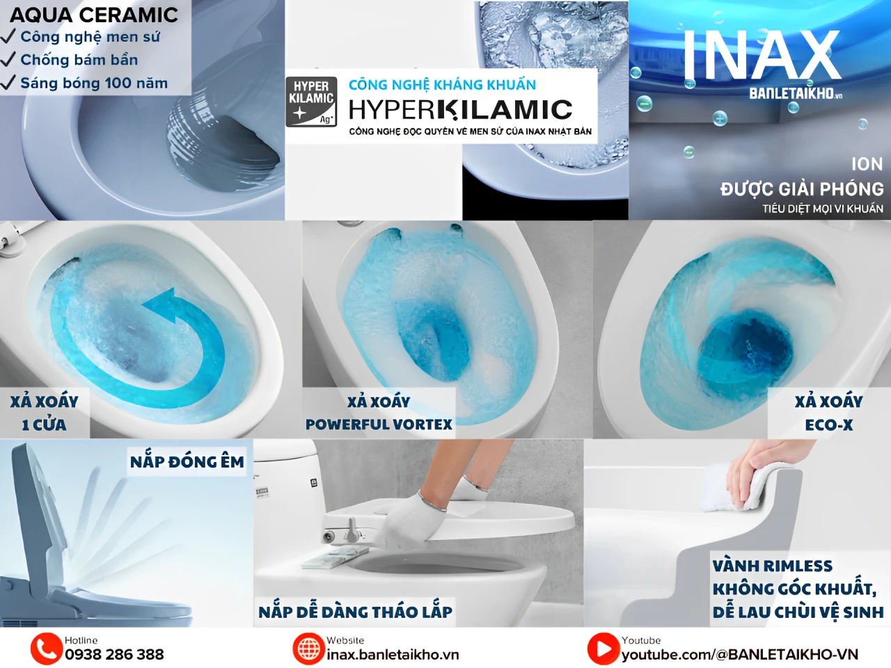 Công nghệ nổi bật của bồn cầu INAX 1 khối