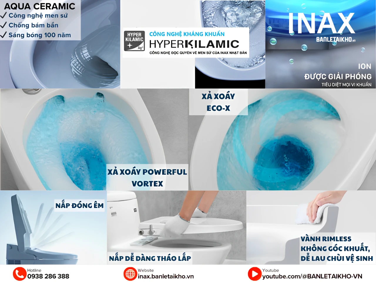 Công nghệ đặc trưng của bồn cầu INAX 2 khối