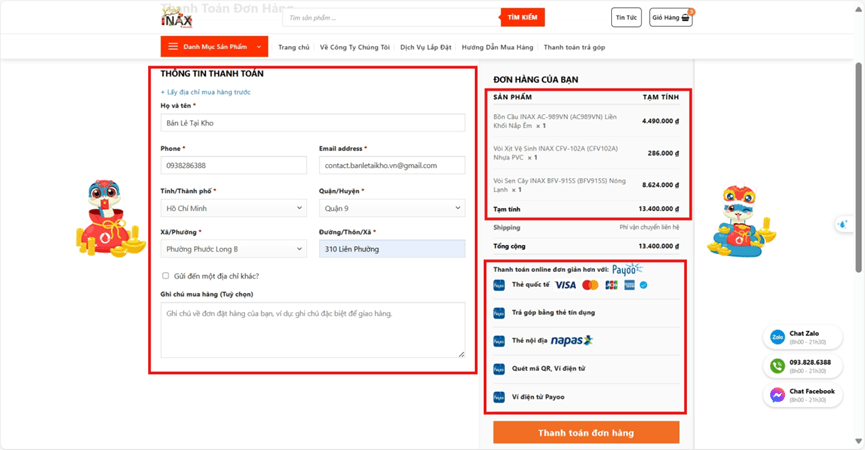 Thanh toán đơn hàng