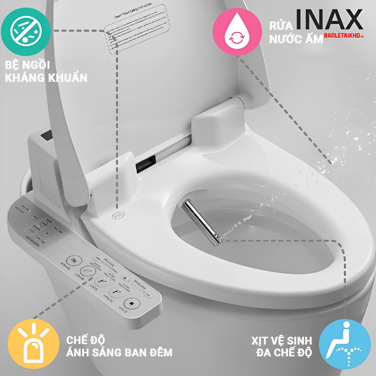 Ưu điểm nổi bật của nắp bồn cầu INAX chính hãng