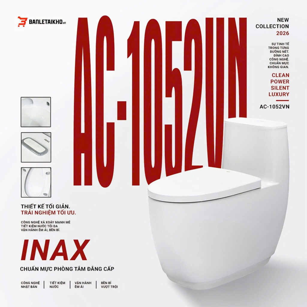 Bồn Cầu INAX AC 1052VN (AC-1052VN) 1 Khối Aqua Ceramic 12 Bồn Cầu INAX AC 1052VN (AC-1052VN) 1 Khối Aqua Ceramic