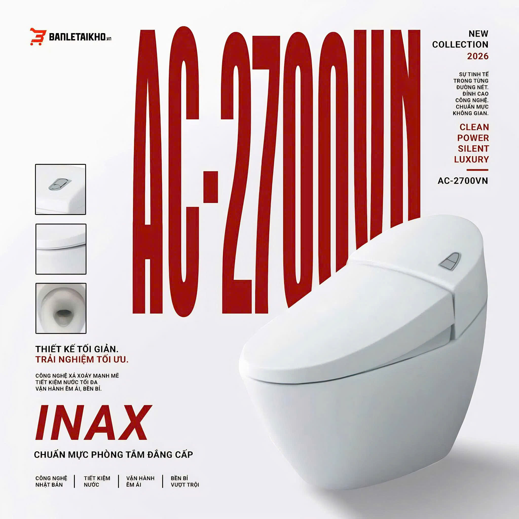 Bồn cầu trứng INAX AC 2700VN (AC-2700VN) luôn có giá tốt