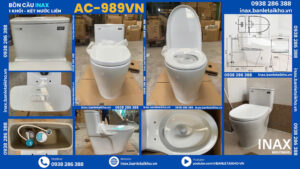 Cấu tạo bồn cầu INAX (1 Khối, 2 khối, treo trường, bệt điện tử thông minh) cùng các chuyên gia tìm hiểu và phân tích nhé.! 27 Cấu tạo bồn cầu inax ac989vn