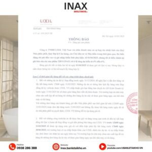 Thông báo: Thiết bị vệ sinh INAX chính thức tăng giá ngày 01.04.2025 như hàng năm 23 thông báo tăng giá thiết bị vệ sinh inax 2025