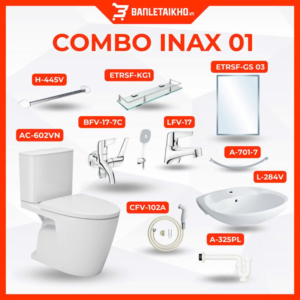 Combo INAX trọn bộ 01 4 Combo inax trọn bộ 01 năm 2025 áp dụng đến hết năm 2026