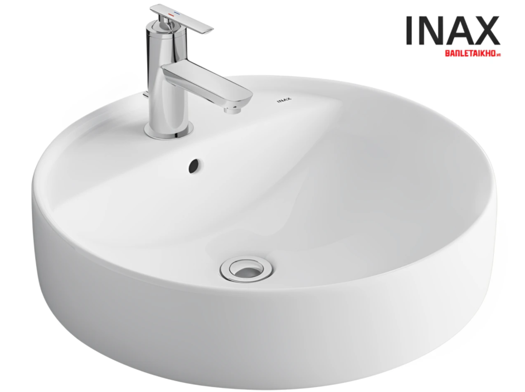 Lavabo INAX đặt bàn có lỗ thoát tràn an toàn
