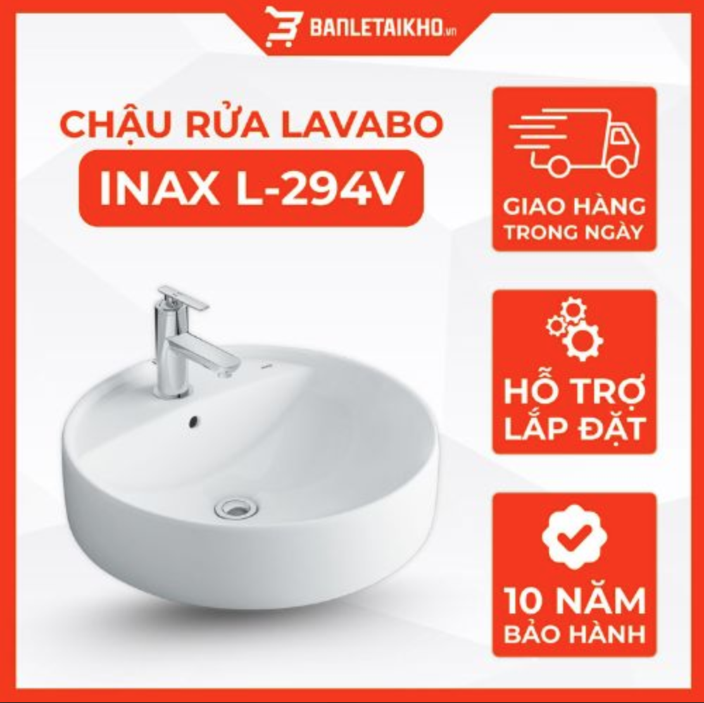 Lavabo INAX L-294V đặt bàn hình tròn