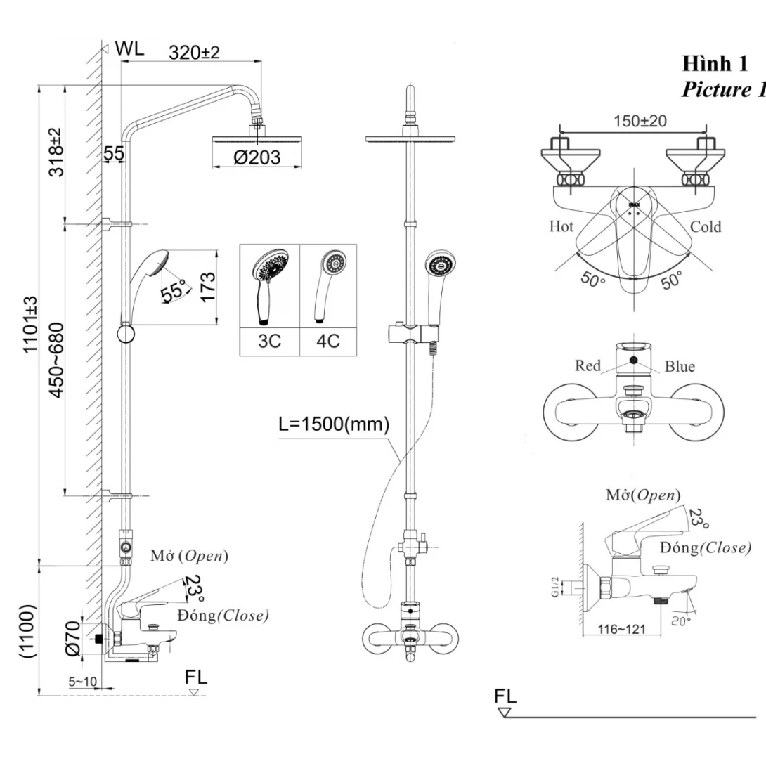 Vòi Sen Tắm Cây Inax BFV-1115S-2 (BFV1115S-2) Nóng Lạnh 2 ban-ve-inax-BFV-1115S-2-banletaikho-1090x1090