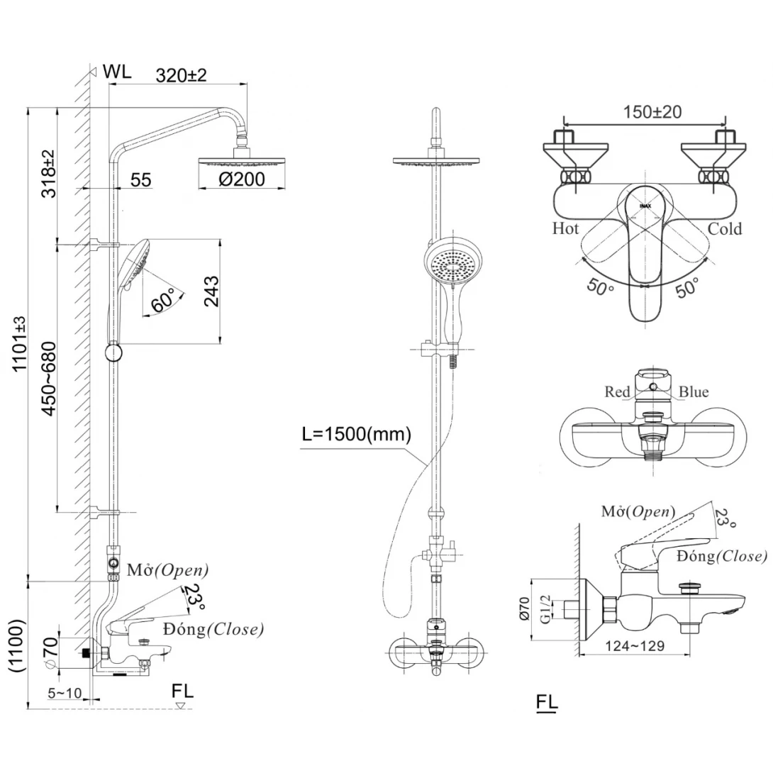 Vòi Sen Tắm Cây Inax BFV-1405S-2 (BFV1405S-2) Nóng Lạnh 2 ban ve sen cay INAX BFV 1405S 2 banletaikho 1090x1090 1